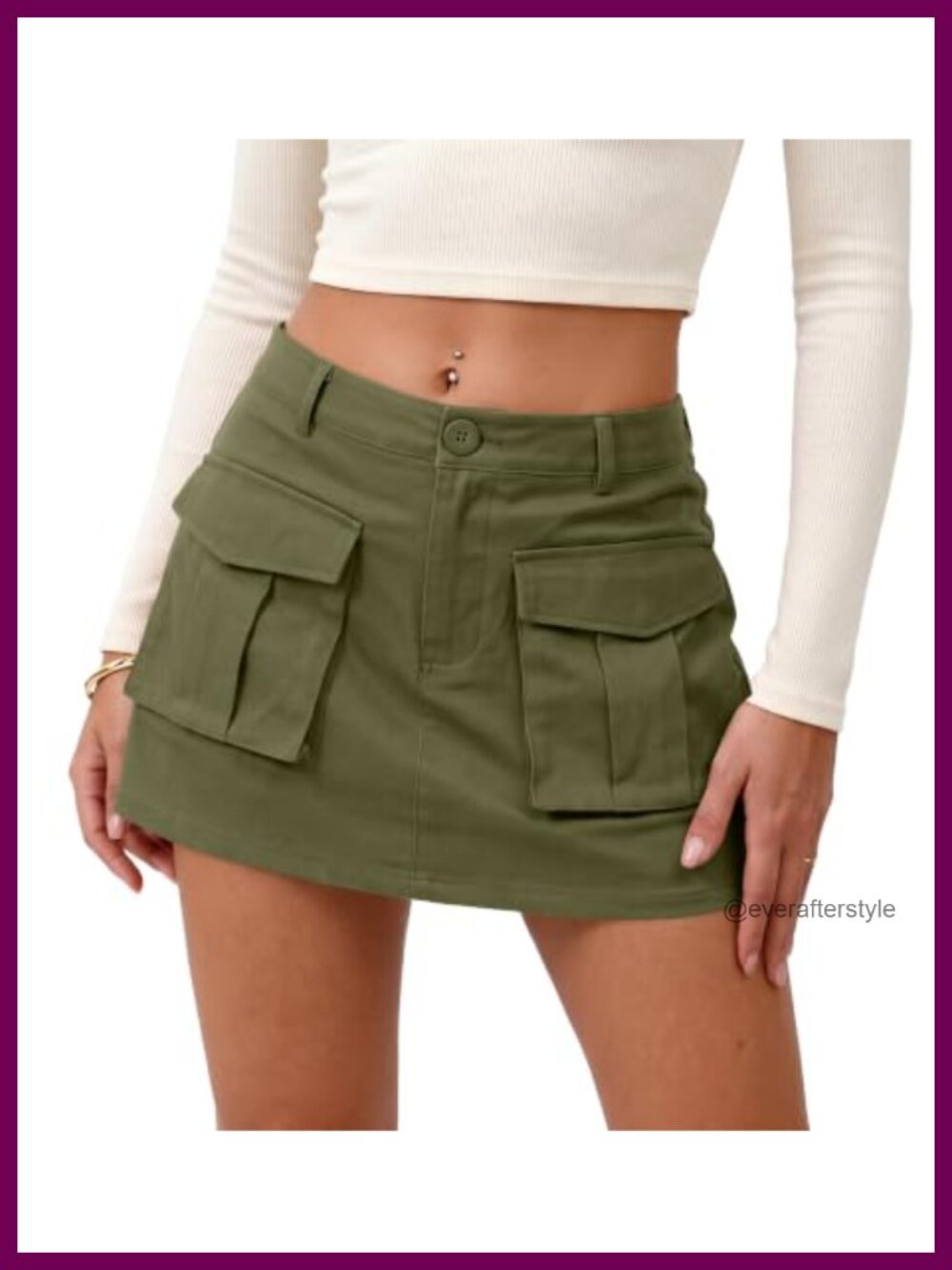 High Waisted Cargo Skort Mini Skirt Shorts with Pockets